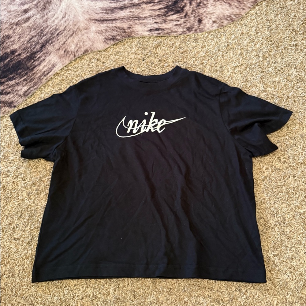 Nike Black Tee with White Logo